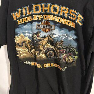 Wild Horse Harley Davidson T Shirt Bend Oregon Size Large = Vintage
